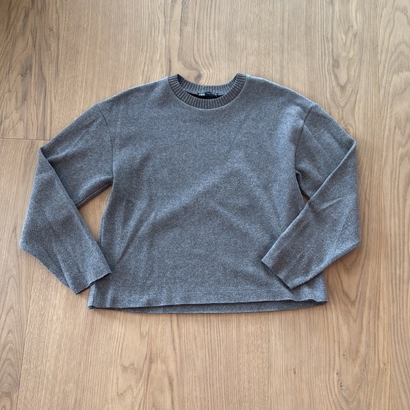 Zara | Fleece crewneck sweater | dark grey | size small - Picture 2 of 7